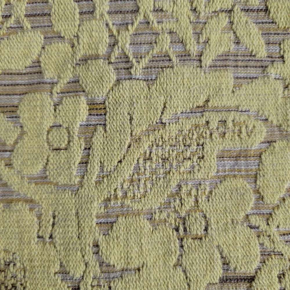 VTG Morgan Jones Matelasse Jacquard Beadspread Yellow‎ Brown Floral Full MCM USA